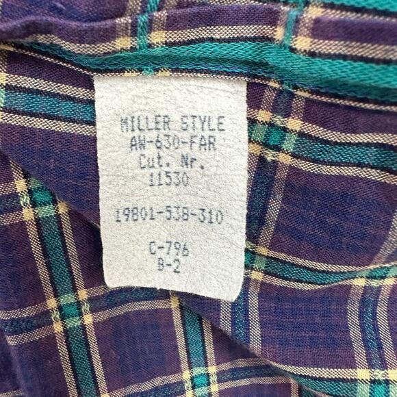 Vintage Authentic Rockies Jeanswear Miller Style Button Front Plaid Shirt - Picture 5 of 6